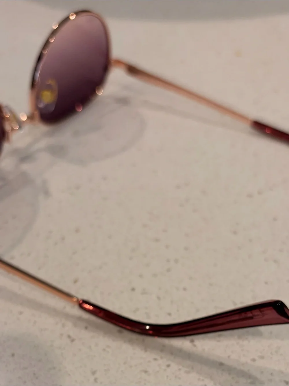 Rose Gold Round Women's Sunglasses - Classic Black Lenses